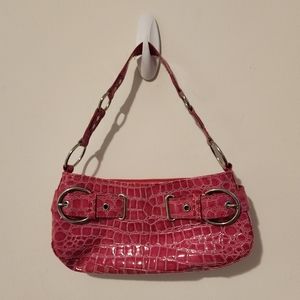 Pink faux alligator purse like new
